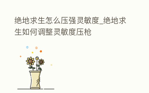 絕地求生怎么壓強靈敏度_絕地求生如何調整靈敏度壓槍