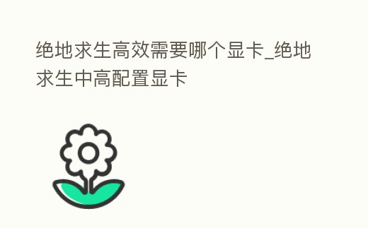 絕地求生高效需要哪個(gè)顯卡_絕地求生中高配置顯卡