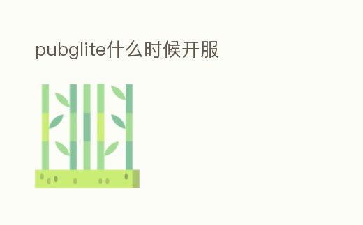 pubglite什么時候開服