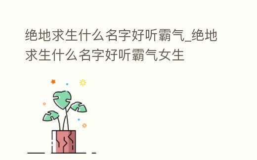 絕地求生什么名字好聽霸氣_絕地求生什么名字好聽霸氣女生