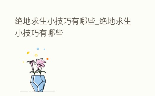 絕地求生小技巧有哪些_絕地求生小技巧有哪些