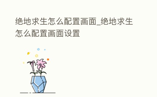 絕地求生怎么配置畫面_絕地求生怎么配置畫面設置