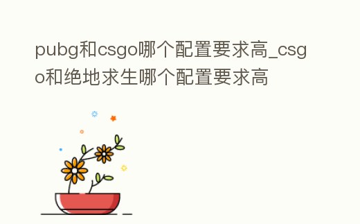 pubg和csgo哪個(gè)配置要求高_(dá)csgo和絕地求生哪個(gè)配置要求高