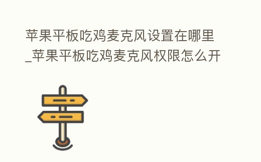 蘋果平板吃雞麥克風設置在哪里_蘋果平板吃雞麥克風權限怎么開
