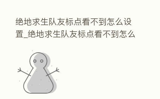 絕地求生隊友標點看不到怎么設置_絕地求生隊友標點看不到怎么設置視角