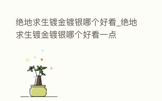 絕地求生鍍金鍍銀哪個好看_絕地求生鍍金鍍銀哪個好看一點