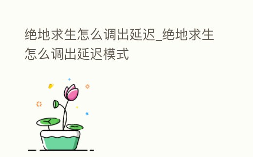 絕地求生怎么調出延遲_絕地求生怎么調出延遲模式