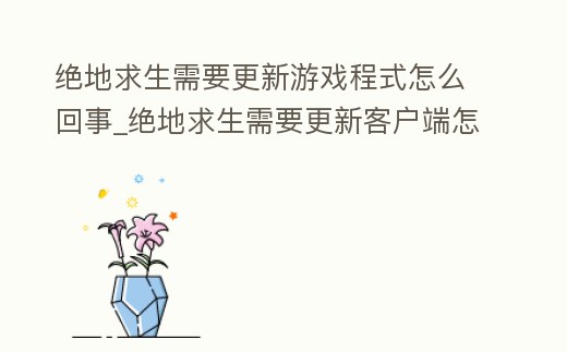 絕地求生需要更新游戲程式怎么回事_絕地求生需要更新客戶端怎么回事