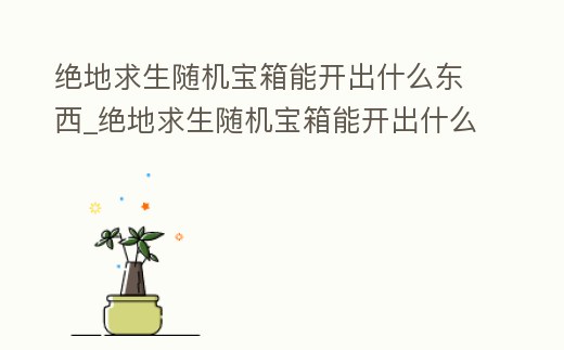 絕地求生隨機(jī)寶箱能開出什么東西_絕地求生隨機(jī)寶箱能開出什么東西來