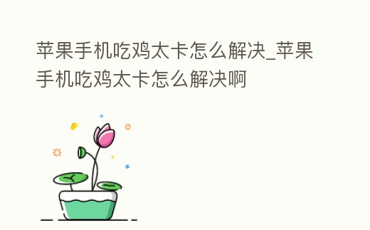 蘋果手機吃雞太卡怎么解決_蘋果手機吃雞太卡怎么解決啊