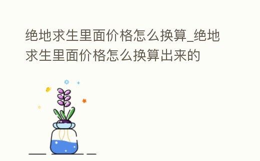 絕地求生里面價格怎么換算_絕地求生里面價格怎么換算出來的