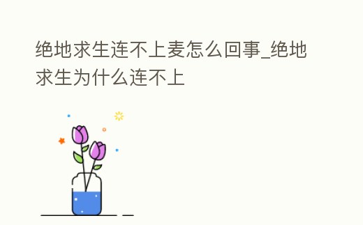 絕地求生連不上麥怎么回事_絕地求生為什么連不上