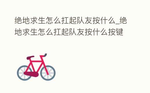 絕地求生怎么扛起隊友按什么_絕地求生怎么扛起隊友按什么按鍵