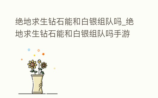 絕地求生鉆石能和白銀組隊嗎_絕地求生鉆石能和白銀組隊嗎手游