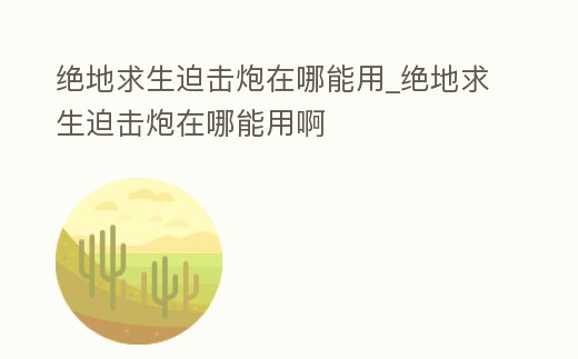 絕地求生迫擊炮在哪能用_絕地求生迫擊炮在哪能用啊