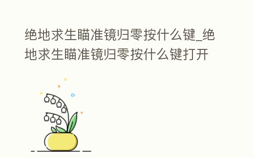 絕地求生瞄準(zhǔn)鏡歸零按什么鍵_絕地求生瞄準(zhǔn)鏡歸零按什么鍵打開(kāi)