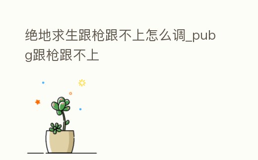 絕地求生跟槍跟不上怎么調_pubg跟槍跟不上