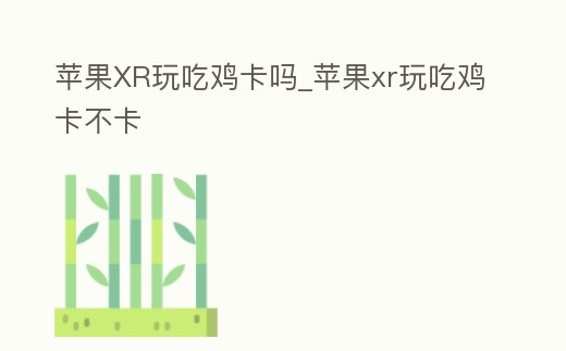 蘋果XR玩吃雞卡嗎_蘋果xr玩吃雞卡不卡