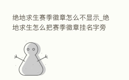 絕地求生賽季徽章怎么不顯示_絕地求生怎么把賽季徽章掛名字旁邊
