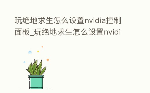 玩絕地求生怎么設(shè)置nvidia控制面板_玩絕地求生怎么設(shè)置nvidia控制面板