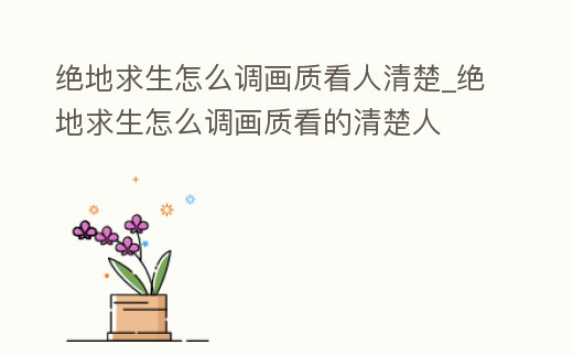 絕地求生怎么調畫質看人清楚_絕地求生怎么調畫質看的清楚人