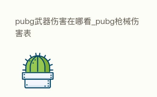 pubg武器傷害在哪看_pubg槍械傷害表