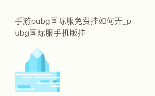 手游pubg國際服免費掛如何弄_pubg國際服手機版掛