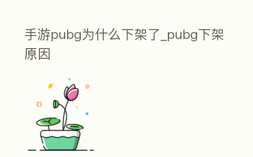手游pubg為什么下架了_pubg下架原因