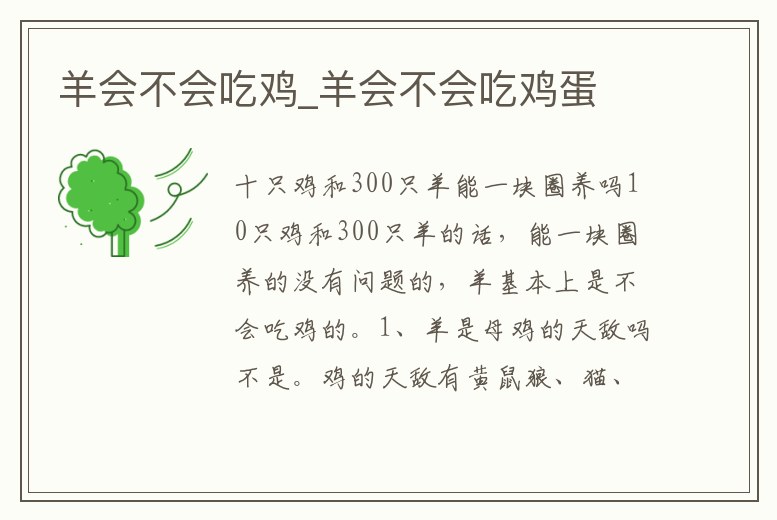 羊會不會吃雞_羊會不會吃雞蛋