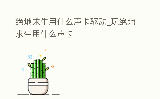 絕地求生用什么聲卡驅動_玩絕地求生用什么聲卡