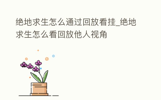 絕地求生怎么通過回放看掛_絕地求生怎么看回放他人視角