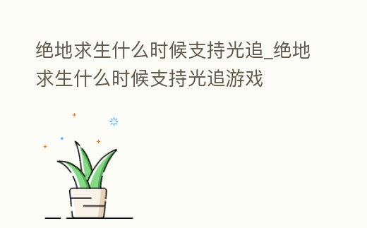 絕地求生什么時候支持光追_絕地求生什么時候支持光追游戲
