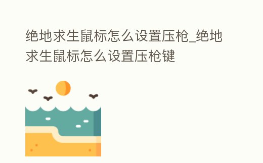 絕地求生鼠標怎么設置壓槍_絕地求生鼠標怎么設置壓槍鍵