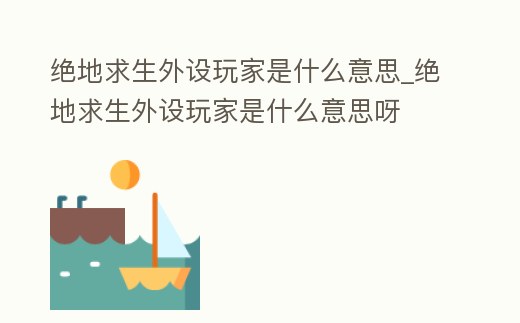 絕地求生外設(shè)玩家是什么意思_絕地求生外設(shè)玩家是什么意思呀