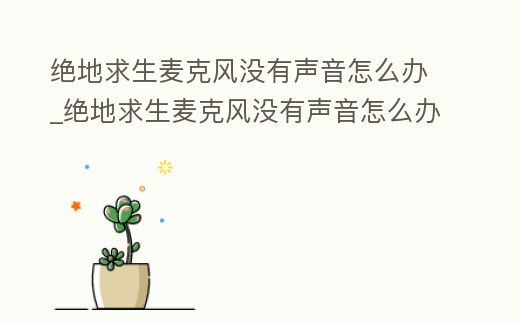 絕地求生麥克風沒有聲音怎么辦_絕地求生麥克風沒有聲音怎么辦蘋果