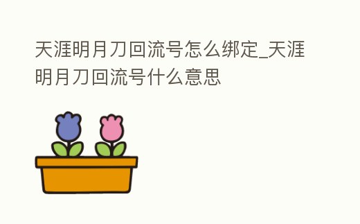 天涯明月刀回流號怎么綁定_天涯明月刀回流號什么意思