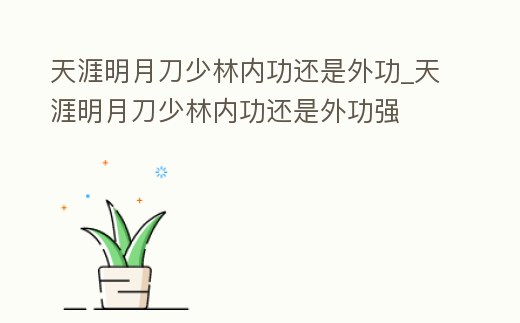 天涯明月刀少林內(nèi)功還是外功_天涯明月刀少林內(nèi)功還是外功強(qiáng)