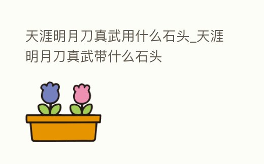 天涯明月刀真武用什么石頭_天涯明月刀真武帶什么石頭