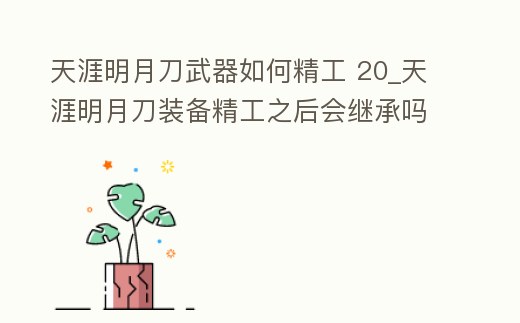 天涯明月刀武器如何精工 20_天涯明月刀裝備精工之后會繼承嗎