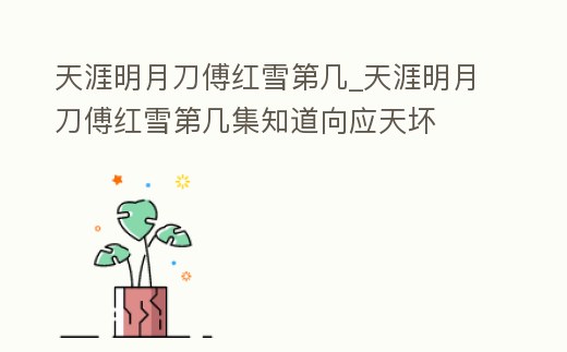 天涯明月刀傅紅雪第幾_天涯明月刀傅紅雪第幾集知道向應天壞