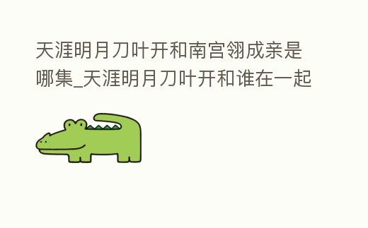 天涯明月刀葉開和南宮翎成親是哪集_天涯明月刀葉開和誰在一起了