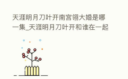 天涯明月刀葉開南宮翎大婚是哪一集_天涯明月刀葉開和誰在一起了