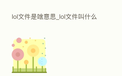 lol文件是啥意思_lol文件叫什么