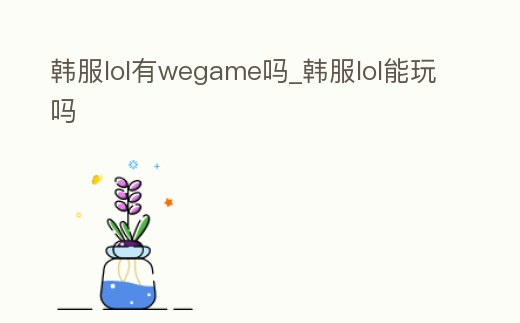 韓服lol有wegame嗎_韓服lol能玩嗎