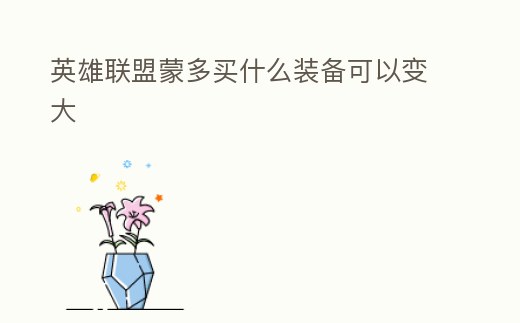 英雄聯盟蒙多買什么裝備可以變大