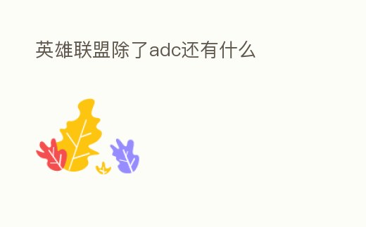 英雄聯(lián)盟除了adc還有什么