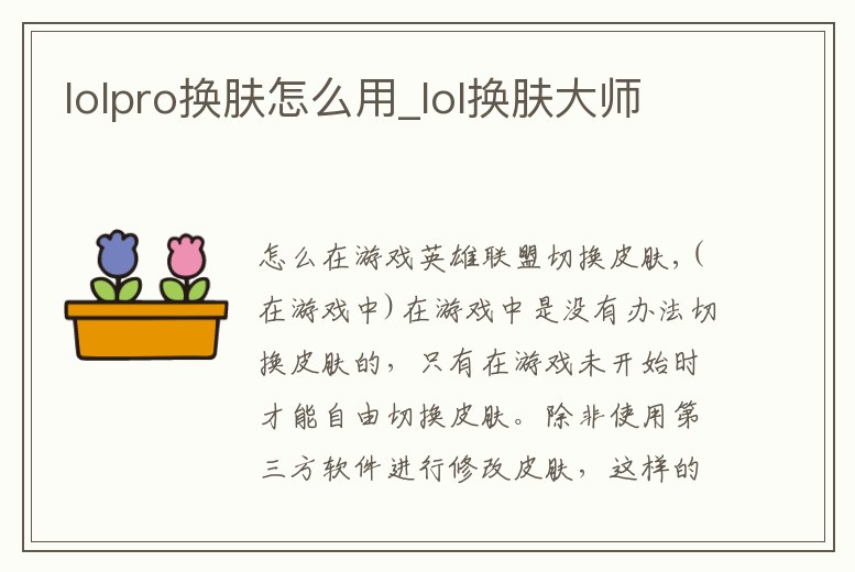 lolpro換膚怎么用_lol換膚大師