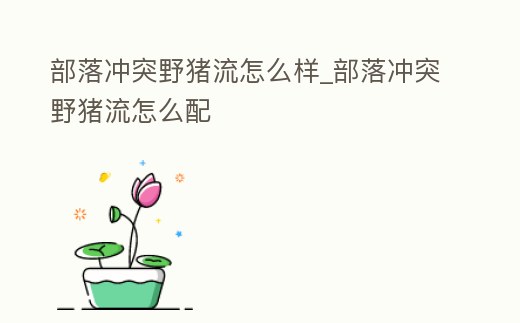 部落沖突野豬流怎么樣_部落沖突野豬流怎么配