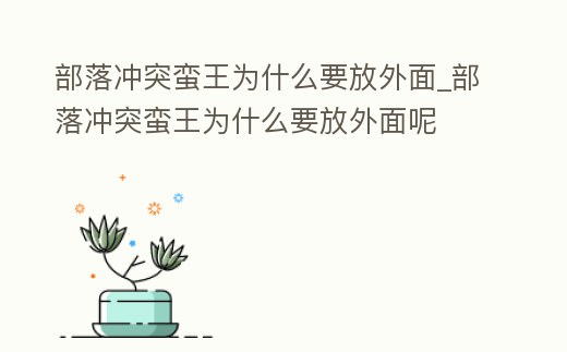 部落沖突蠻王為什么要放外面_部落沖突蠻王為什么要放外面呢