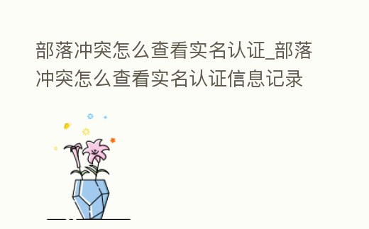 部落沖突怎么查看實名認證_部落沖突怎么查看實名認證信息記錄